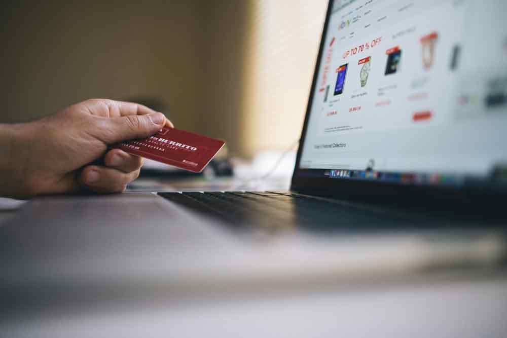 A woman using an e-commerce website.